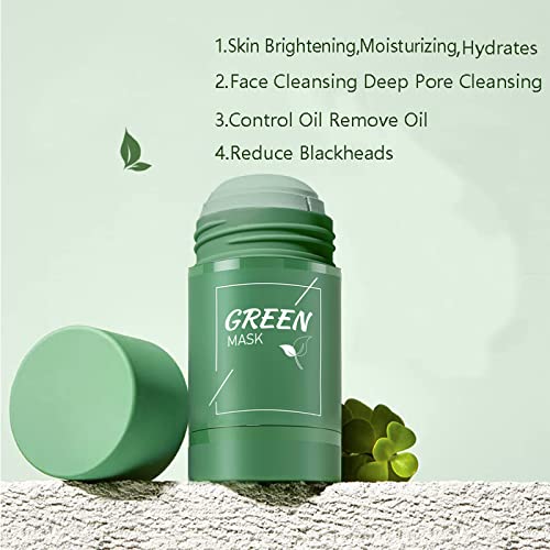 EYLINK 2 Pacote de chá verde Purificação de argila máscara de barro, máscara de limpeza de chá verde Removedor de cravo, hidrata