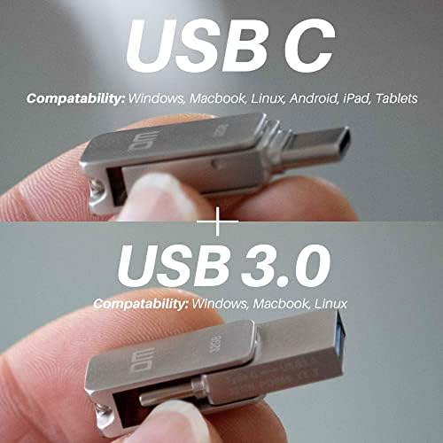 Unidade flash de 64 GB de USB-C e USB3.0-2 polegadas USB com velocidade de transferência ultra-rápida-métricas dynon usinadas de liga usinada otg stick de memória-para iPad, Android, MacBook, PC, tablet
