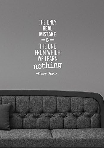 O único erro real Henry Ford Quote decalque de parede de vinil estilo de vida de estilo de vida de sucesso