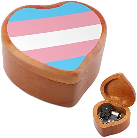 Bandeira do orgulho transgênero acaba com a caixa de madeira vintage Caixa de madeira Casamento Valentim Christmas