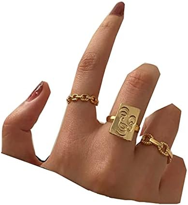 Yheakne Boho Rings Definir anéis de dedos de ouro empilhável