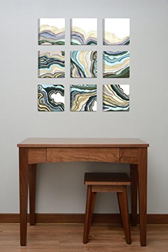 A coleção de decoração stunel Home Geode Resumo Waves 9 PC Wall Art Conjunto, 9 peças