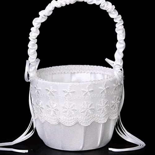 ZJHYXYH CASCO DE FLOR FLOR FLOR GIRLE GIRLA LACE ROMACTROMANAL DOCORAÇÃO BRANCA PARA CEASA CERIMONY DE CEDIMENTO