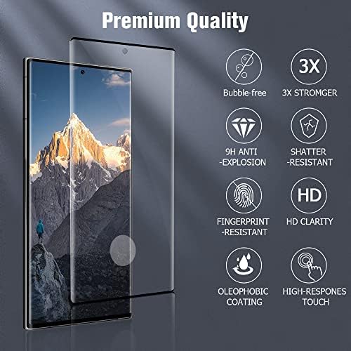 [2+2 pacote] Galaxy S23 Protetor de tela Ultra 5G, HD Clear 9H Resistente a arranhões de vidro temperado, desbloqueio de impressão