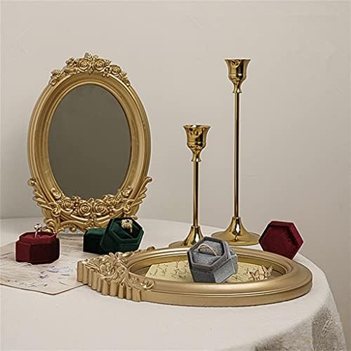 Iolmng Nórdico Pequeno espelho redondo espelho Retro espelho de espelho de quarto de quarto de maquiagem de maquiagem decoração (cor: B, tamanho