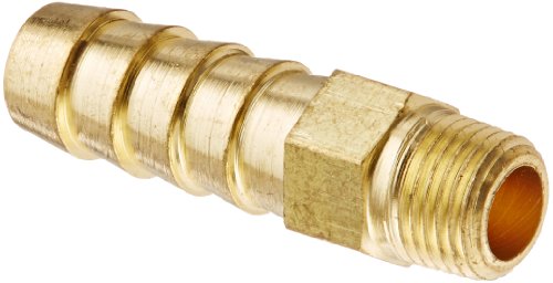 Eaton Weatherhead 10506b-102 Macho de tubo de masculino, Brass CA360, ID da mangueira de 3/8 , tamanho de tubo de 1/8