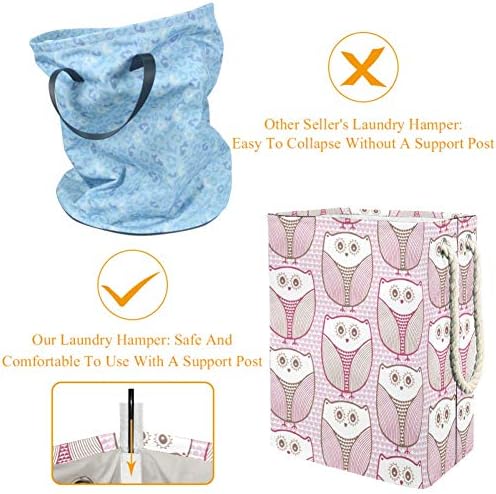 Unicey fofo corujas de bebê cestas de lavanderia impermeabilizada para cestas dobráveis ​​para organizador de casa cesto