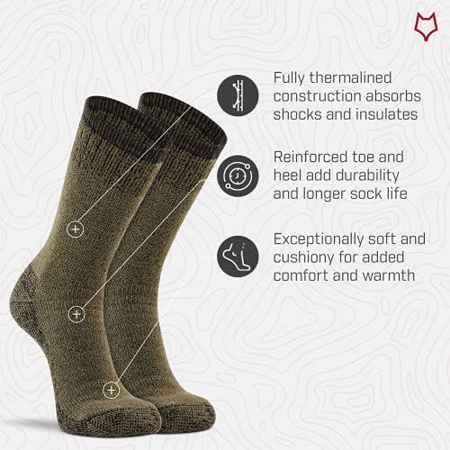 Fox River Wick Dry Explorer Wool Hucking Socks para homens meias de clima frio dos pesos pesados ​​com um tecido de wicking de umidade