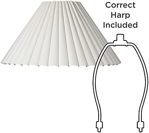 Caixa grande Pleat Empire Lamp Shade 7 Top x 20,5 inferior x 10,75 High x 12,5 Substituição inclinada por harpa e finial