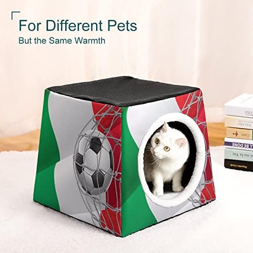 Objetivo do futebol e camas de gato de bandeira da Itália para gatos internos Ceda de animais de estimação fofa Cama dobrável de