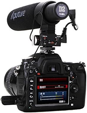 Microfone Aputure V-Mic D2 na câmera com controlador