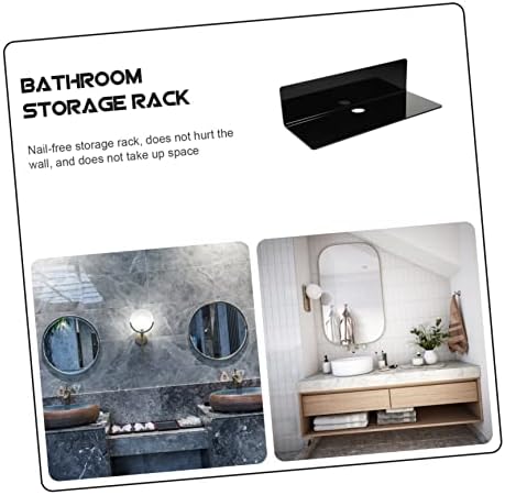 Prateleira de parede de cabilock 10 PCs Quarto Montagem preta Diviry Living Bathroom Shamoo Shampond Rack de parede prateleira