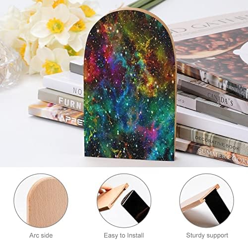 Universo colorido nebulosa sky sky estampado livro de madeira termina