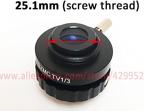 Yadianna 0,5x 0,3x lente de montagem C 1/2 1/3 1x Adaptador SZMCTV Compatível com Microscópio Estéreo Trinocular Focal Focal Simul HDMI VGA USB Câmera de vídeo USB