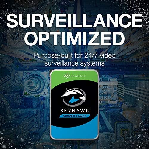 Seagate Skyhawk 8TB de vigilância interna DISCURSO HARD HDD - 3,5 polegadas SATA 6GB/S 256 MB Cache para DVR NVR Security Camera System com Gerenciamento de saúde Drive