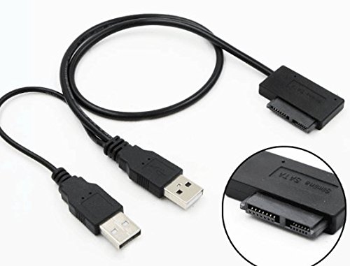 Slimline SATA 13 pinos para USB y Cabo de conversor de ângulo lateral