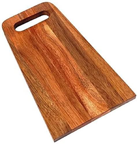 Cortando a placa de madeira da acacia/charcutaria/serviço/corte/tábua de queijo- madeira durável reversível premium com alça de transporte