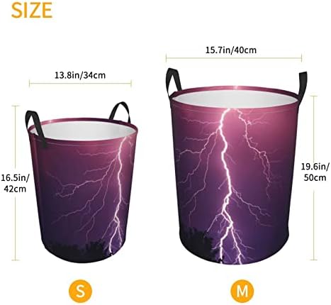 Kuilepa Thunderstorm Violet Purple Purple Impermeável Roupa dobrável Tester balde com alças para lixeira, quarto de crianças, organizador de casa, armazenamento de berçário, cesto de armazenamento para cestas de roupas