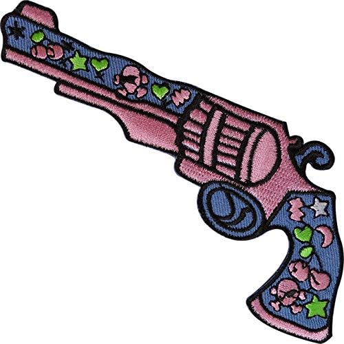 Girls Pink Cowboy Pistol Gun Patch Bordge Bordge Ferre