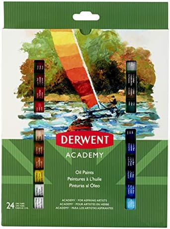 Tintas a óleo da academia de Derwent, 12 ml, 12 pacote