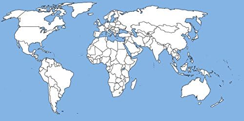 Mapa mundial em branco Photo de pôster brilhante Photo países continentes oceanos