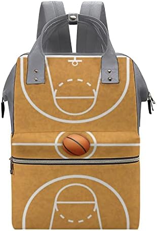 Mochila de fraldas da quadra de basquete Backpack de mamão à prova d'água Backpack de grande capacidade