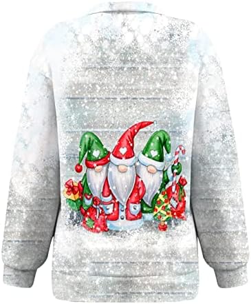 Sorto de pullover para mulheres zíper tanques de Natal Merry Christmas Camisetas atléticas de manga longa para meninas