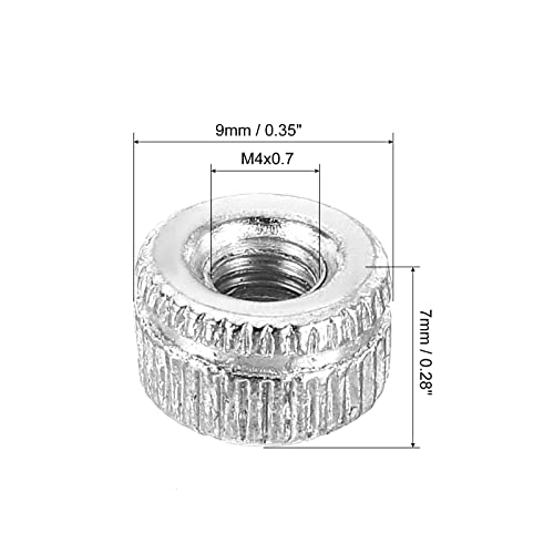 Patikil M4X0.7 NOTA DE TAPA, 25 PABELA TAPA DE NOTA DE BUTNO DE PACONE Tampa Inserir parafuso Tampa de parafuso fêmea Feminina Fitios de hardware Decorativo Luminária de luminária Tons de prata