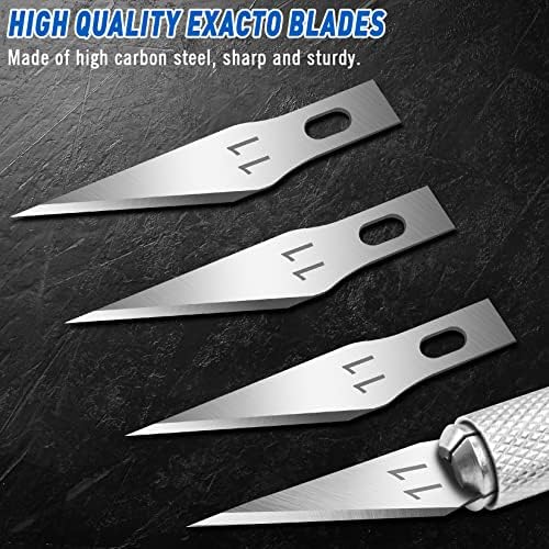 DiySelf 23 Kit de faca de hobby de embalagem com 100 #11 Exacto Faca lâminas, artesanato de escultura de precisão para arte, scrapbooking, estêncil
