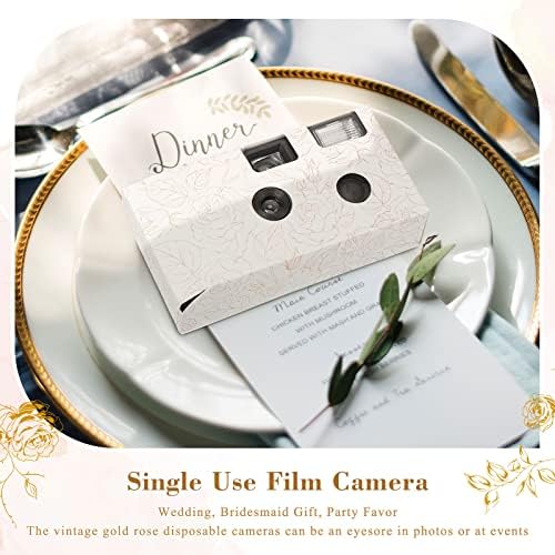 Zhengmy 4 pacote de câmera descartável para casamento, uso único de 34 mm com câmeras de flash e correia de mão uma vez