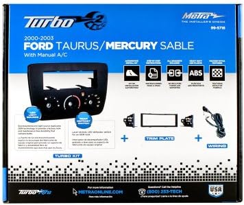 Metra 99-5716 Kit de traço para o kit Taurus/Sable 00-03 com arnês e 40-FD10 Ford Antenna Adaptador