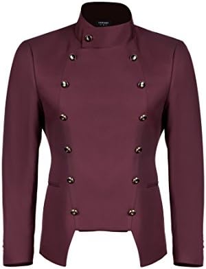 Coofandy masculino blazer duplo blazer steampunk jaqueta vintage vintage uniforme de casaco de vestido vitoriano
