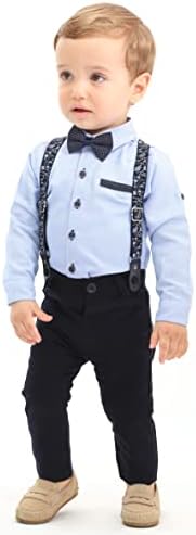 Lilax Boy Suspender Roupet Tuxedo Gentleman Dress Camisa, BOBTIE PANT 4