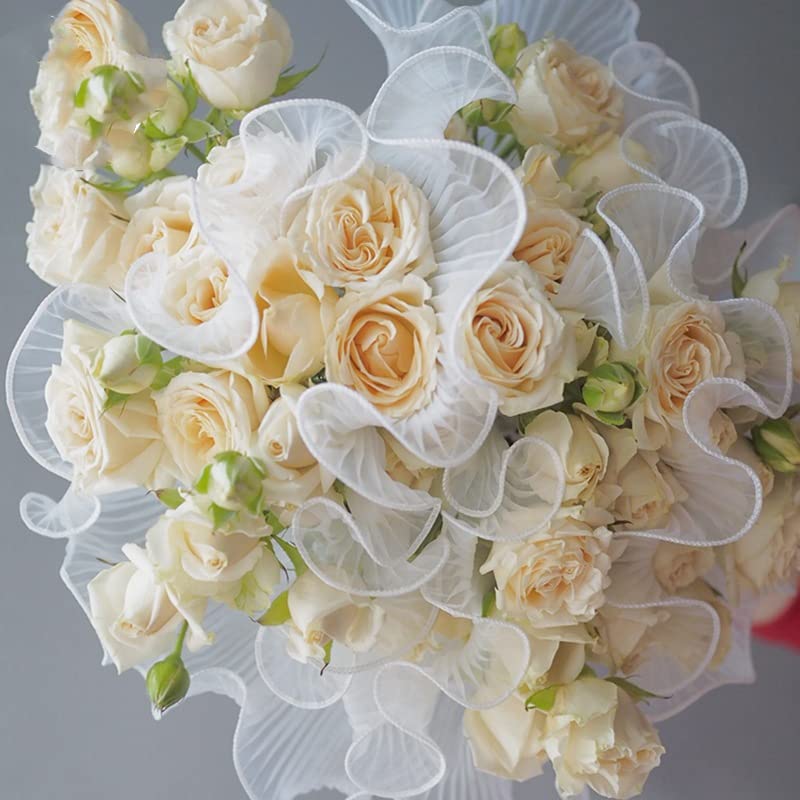 Buquê de papel de embrulho de flores embalagem floral embalagem branca embrulho de bouquet coreano Buquê de embrulho de rede de fios de líquidos