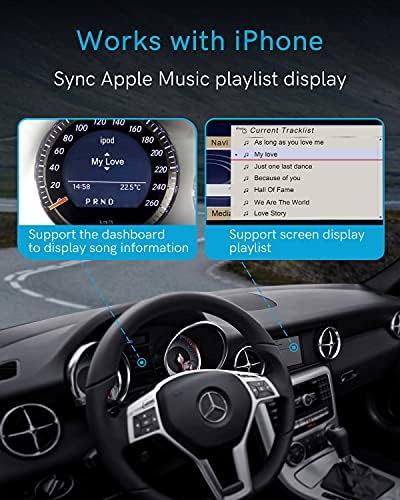 Choocl Bluetooth 5.0 Adaptador Aptx-HD com cabo AMI/MDI para 2010-2019 Ano Audi Ami MMI 3G e 2005-2011 Ano Mercedes MDI iPod