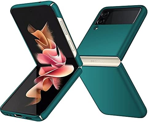 ANCCER Compatível para a caixa Samsung Galaxy Z Flip 3 [Ultra-Thin] [Anti-Drop] Novo material premium de proteção completa fino para Samsung Z Flip 3