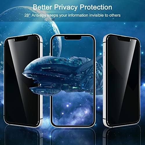 Whpxjy [2 pack] iPhone 13/iPhone 13 Pro/iPhone 14 Protetor de tela de privacidade, filme de vidro temperado anti-spy para iPhone 13/13 Pro, sensível ao toque, livre de bolhas, amigável para casos, com ferramenta de alinhamento fácil