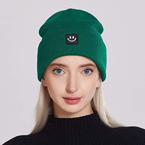 Epthsa knit giretos chapéu com rosto de sorriso para homens/mulheres, tampa de crânio quente de inverno