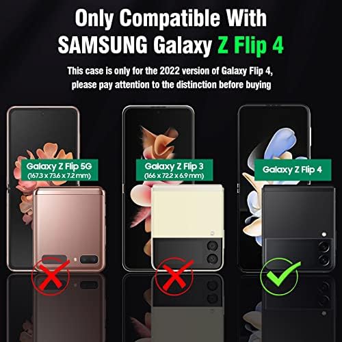 Caso slim cenmaso para Samsung Galaxy Z Flip 4 Case, Galaxy Z Flip 4 Case espelho Hard PC Caixa de pára-choque não deslizante protetora à prova de choque para Z Flip 4
