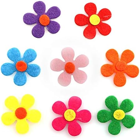 Tegg Felt Flowers 120pcs 28mm Cores misturadas Embelezamentos de flores de tecido para artesanato DIY Costurando artesanal