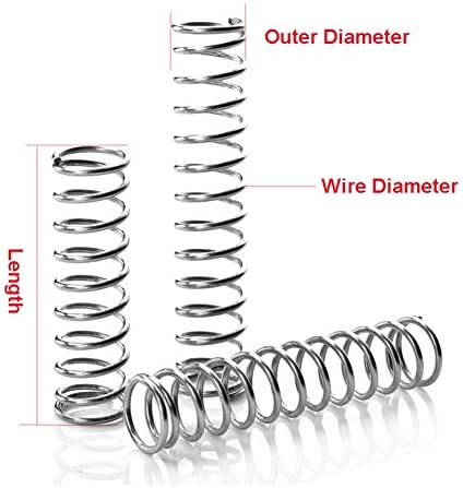 Substitua a mola de reposição y Tipo mola 304 Fio de mola de aço inoxidável DIA 1.2 mm DIA DIA 8MM 10-50mm 10pcs