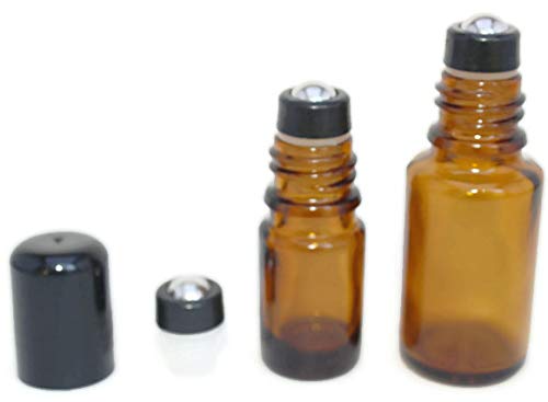 Inserções essenciais de rolos de óleo para garrafas de óleo essencial de 5 e 15 ml. Pacote de 12 à prova de vazamentos de aço