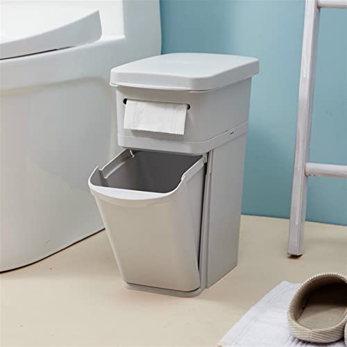 Dypasa lixo Reciclagem de 2 camadas 2 camadas balde banheiro banheiro lixo com pincel de leneira dispensador de papel dustbin lacatrista