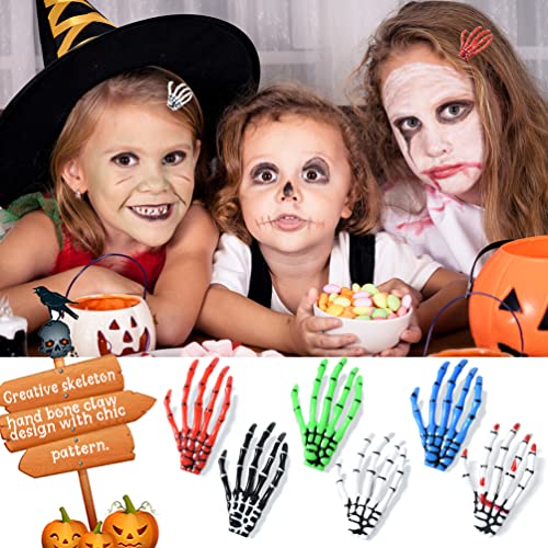 Clipes de mãos do esqueleto de Halloween, 12 PCs Skeleton Hand Clips para cabelos de halloween clipes de plavel
