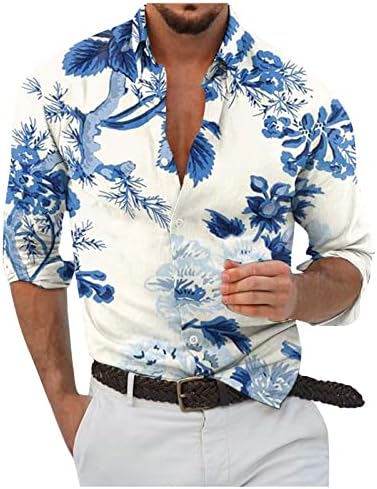 Camisa de trabalho para homens, designer Spring Summer Summer Masculino Casual 3D Halloween Impressão Hawaii Blouse Shirts