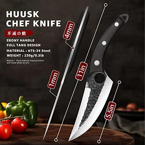 Huusk Japan faca para pacote de corte de carne com faca de cozinha ao ar livre para pesca com churrasco de cozinha