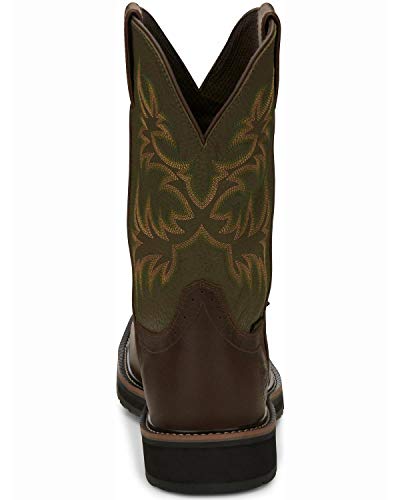 Bota ocidental, 9-1/2, D, Brown, Steel, PR