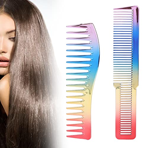 Conjunto de pente, pente de corte de cabelo fino e largo para salão de cabeleireiro, pente de corte de carbono resistente ao calor estático para todos os tipos de cabelo