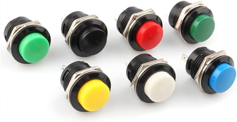 Interruptor de botão momentâneo 16 mm Momentário 6a/125vac 3a/250vac switches redondos R13-507 Vermelho vermelho preto azul preto