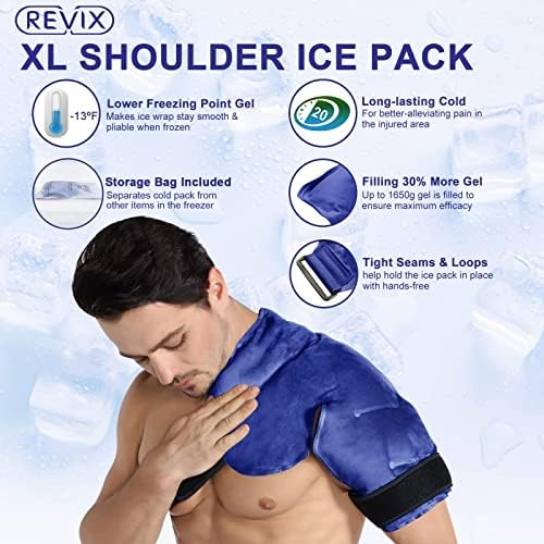 Revix Gel Cold Wrap para ombros lesões e cirurgia e embrulho de embalagem de gelo de quadril para alívio da dor de bursite